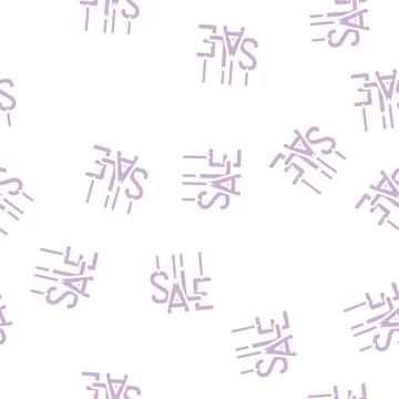 Letters sales glyph vector seamless pattern Stock Illustration