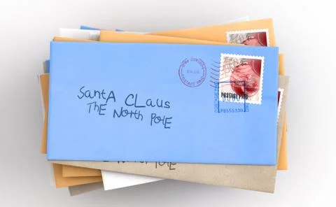 Letters To Santa Stack Stock Illustration