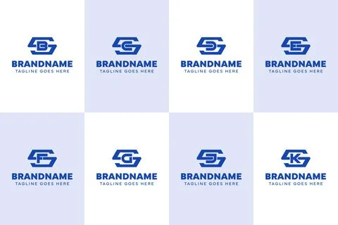 Letters SB SC SD SE SF SG SJ SK Hexagon Monogram Logo Set, for BS CS DS ES .. Stock Illustration