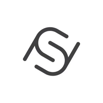 Letters sc linked line simple logo Stock Illustration