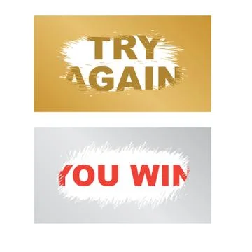 Letters scratch and win. Scratch marks. Scratch card game and win. Lottery sc Stock Illustration