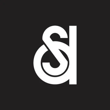 Letters sd simple flat geometric line logo vector Stock Illustration