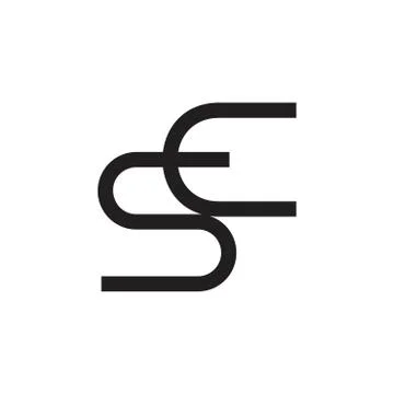 Letters se simple linked line geometric logo vector Stock-Illustration