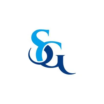 Letters sg simple linked elegant curves logo vector Illustrazione stock