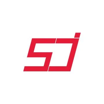 Letters sj simple geometric arrow logo vector Stock Illustration