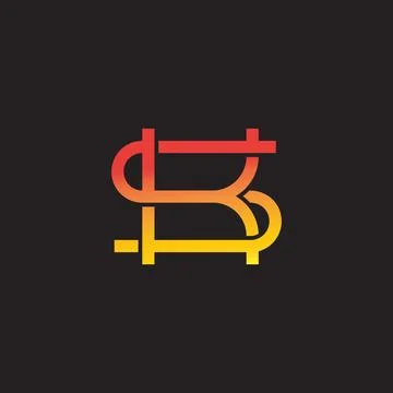 Letters sk simple linked gradient geometric logo vector Stock Illustration