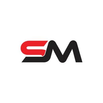 Letters sm simple geometric linked logo vector Illustrazione stock