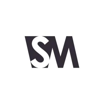 Letters sm simple geometric logo vector Stock Illustration