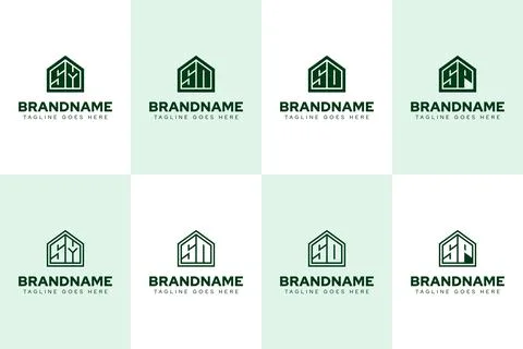 Letters SM SN SO SP Home Luxury Logo, for real estate, construction, or int.. Stock Illustration