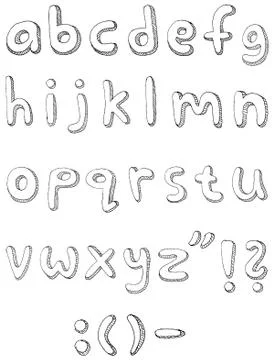 Letters small hand written Stock Illustration