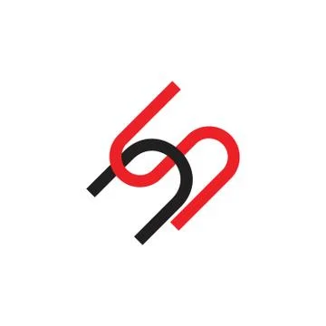 Letters sn simple line geometric logo vector Stock Illustration