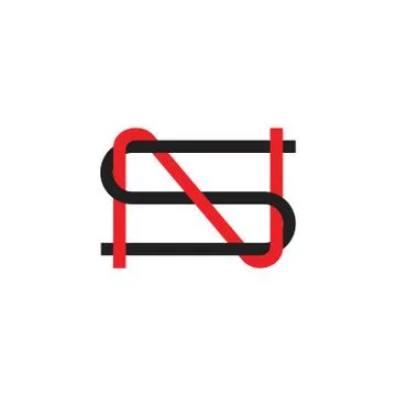 Letters sn simple thin line geometric logo vector Stock Illustration