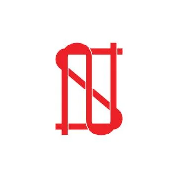 Letters sn simple thin line geometric logo vector Stock Illustration