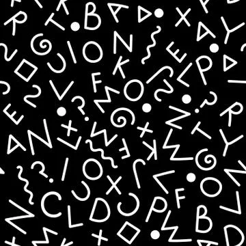 Letters in style of memphis Stock Illustration