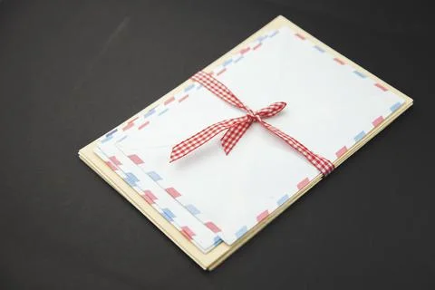 Letters on table Stock Photos