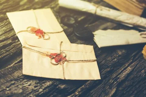 Letters on the  table Stock Photos