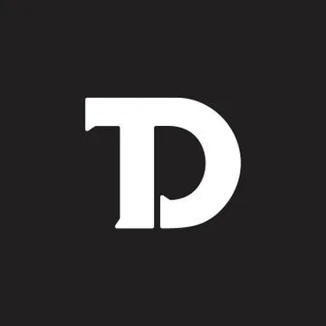 Letters td simple geometric linked logo vector Illustrazione stock