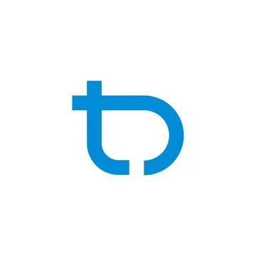 Letters td simple linked loop geometric logo vector Stock Illustration