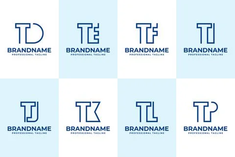 Letters TD TE TF TI TJ TK TL TP Monogram Logo Stock Illustration