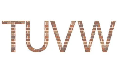 Letters TUVW in bricks Stock Illustration