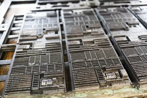 Letters in the typography for typing Stock Photos