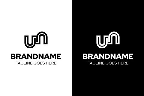 Letters UN Monogram Logo, is a clever typographic mark symbolizing creativi.. Illustrazione stock