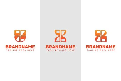 Letters UZ XZ ZZ Technology Logo Set Stock Illustration