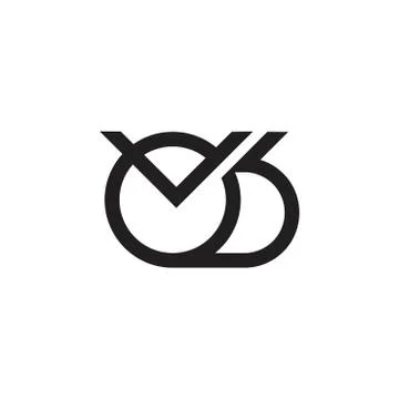 Letters v o b simple geometric line logo Stock Illustration
