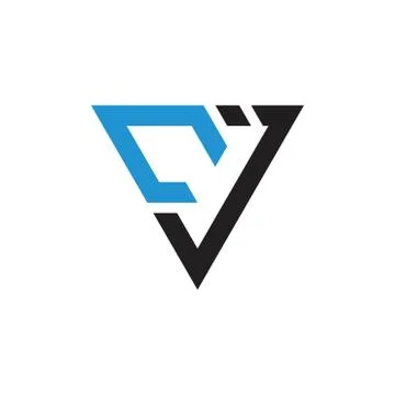 Letters v triangle arrows logo vector Stock Illustration