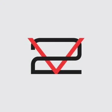 Letters v2 simple linked logo vector Stock-Illustration