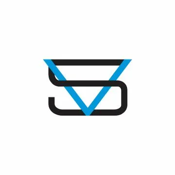 Letters v5 simple linked logo vector Stock Illustration
