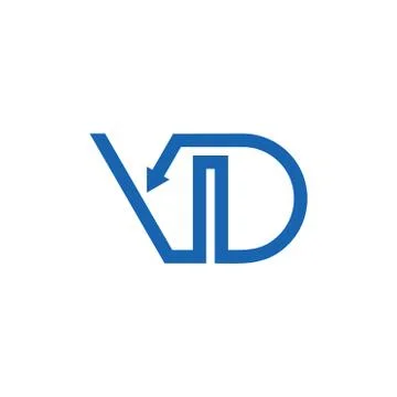 Letters vd simple geometric arrow line logo vector Illustrazione stock