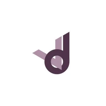 Letters vd simple linked logo vector Stock Illustration