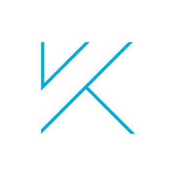 Letters vk simple geometric thin line logo Stock Illustration