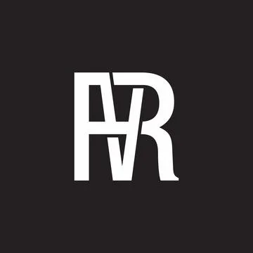 Letters vr simple linked overlapping logo vector Stock Illustration