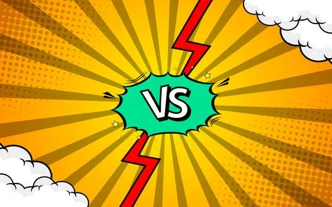 Letters VS on background in comics style for sports and fight, competition. Stock-Illustration