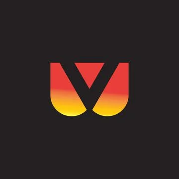 Letters vw gradient simple geometric logo vector Stock Illustration