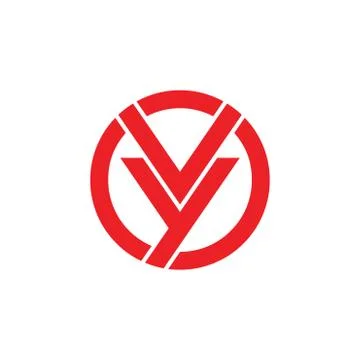 Letters vy circle geometric logo vector Stock Illustration