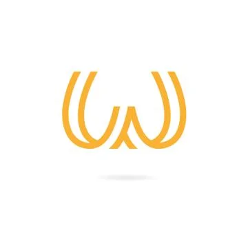 Letters W logo. Design template elements, ribbon 스톡 일러스트