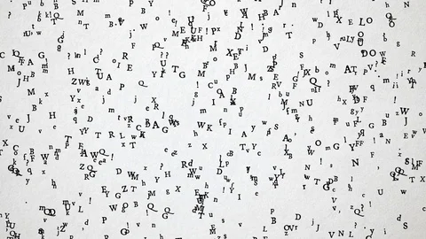 Letters on white paper Stock Footage 77707098