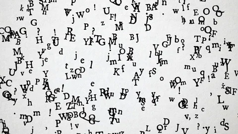 Letters on white paper Stock Footage 77711027