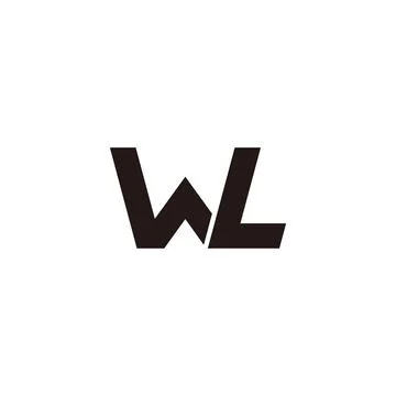 Letters wl simple linked geometric logo vector Stock Illustration