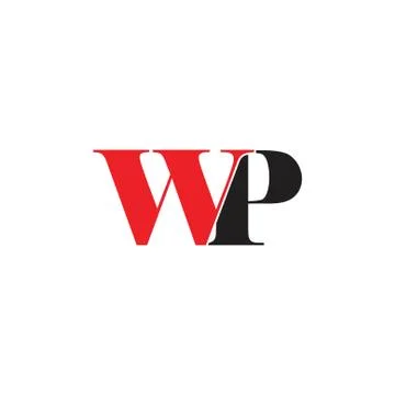 Letters wp simple linked logo vector Stock Illustration