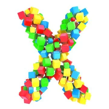 Letters X of colorful cube Illustrazione stock
