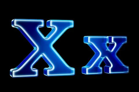 Letters X with hologram effect, 3D rendering Stock Illustration