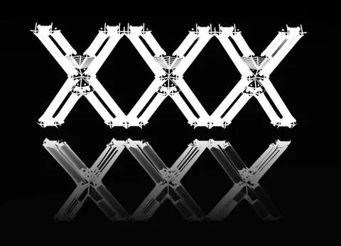 Letters X on a smooth surface, a picture to the Valentine's day. Stock-Illustration