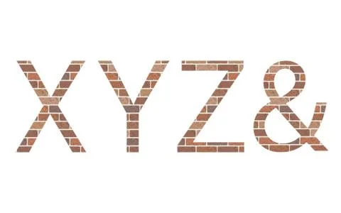Letters XYZ in bricks Stock Illustration
