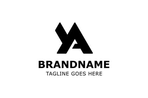 Letters YA Monogram Logo, suitable for any business with YA AY Initials Stock Illustration