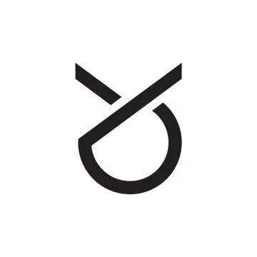 Letters yo or oy simple geometric logo vector Stock Illustration
