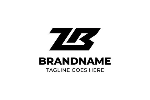 Letters ZB Monogram Logo, for ZB or BZ Initials Brand Stock Illustration
